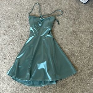 Blue silk dress size small